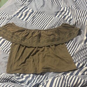 Green Off-Shoulder Top